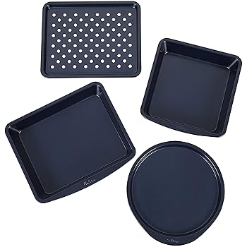【中古】Wilton Non-Stick Diamond-Infused Navy Blue Toaster Oven Baking Set, 4-Piece 18,878円