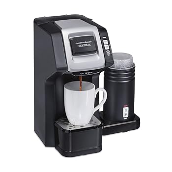 【中古】Hamilton Beach FlexBrew シングルサーブコーヒーメーカー 乳汁泡立て器付き添い人 Kカップポッドと競技場に相応う 1優勝杯 黒いこと (49949)