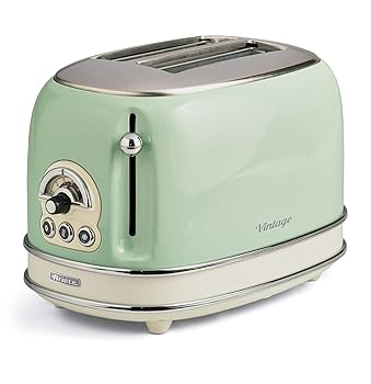 【中古】アリエテ ポップアップトースター 750W 食麺麭まじり物お盆付き添い人 凍る食麺麭 イタリア共和国ひな型 緑であること 155GN
