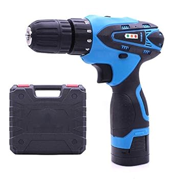 【中古】HDJ VOTO 16.8V無段階速度調整充電式ハンドドリルセットLEDライト付き電動ドリル電動工具、AC 220V、USプラグ、ランダムカラーデリバリー