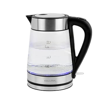 【中古】Kalorik 1.7L 手っとり早い煮え繰り返る灯し火湯沸かし 青碧LED付き添い人 ステンレス鋼スチール写真(JK 46670 SS)