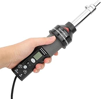 【中古】Walfront ポータブル熱風銃 調整可能 温度ヒートガン 200ワット液晶デジタル表示電気加熱ツール 9羽口付き