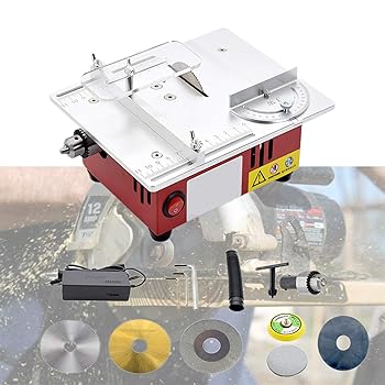 【中古】DIY丸鋸、ポータブルテーブルソー、アングルガイドカット付きフリーリフティング切断機木製モデルクラフト用多機能鋸刃研磨切断