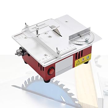 【中古】リフト可能なテーブルソー、精密チャックと真空管を備えたミニ電動テーブルソー96W、可変速度3000-9200 rpm、DIYホビーモデルクラフト用のクラン