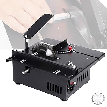 【中古】電気丸のこ盤、卓上丸のこ1200W高出力電動工具、彫刻研磨機能付きアルミニウム、木材、プラスチック、金属用、DIY,D