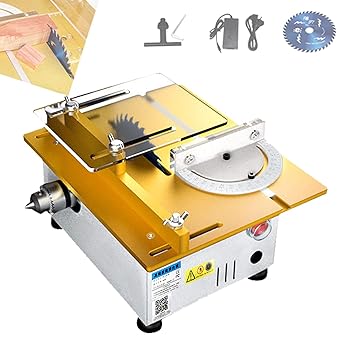 【中古】調整可能な速度のテーブルソー、銅モーターテーブルソーすべてのアルミニウムボディデスクトップ丸鋸180°切削研削研磨木、プラスチック,金,B