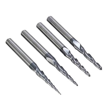 【中古】ZT-TTHG 物の具R0.25 / R0.5 / R0.75 / R1.0粍傍えフライス減ずる4本2笛超硬テーパーエンドミルボールノーズ