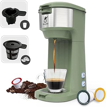 【中古】KINGTOO コーヒーメーカー シングルサーブコーヒーメーカー K-Cupポッド&グラウンドコーヒー対応 サーマルドリップ インスタントコーヒーマシン