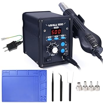 【中古】YIHUA 959D リワークステーション ホットエアーガン 温度制御型（100℃～500℃） PSE認証 日本語取扱説明書付き 高速加熱 低騒音