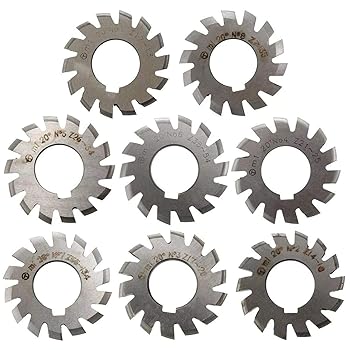 【中古】8本PA20モデュール1つの口径22粍＃1-8 HSSインボリュートギヤーフライス明かり物の具