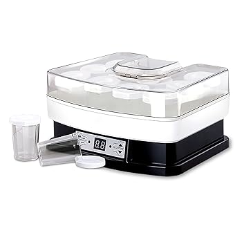 【中古】ヨーグルトメーカーマシン ヨーグルトマシンホーム自動大容量ガラスカップミニ納豆米ヨーグルト製造機械機械 (色 : White, Size : 28.5X21X15CM)