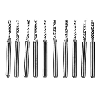 【中古】フライスカッタービット回転ビット 10 1/8 \"シャンクフライスカッター2x12mmカーバイドエンドミル、彫刻エッジミリングカッター、CNCフライス加