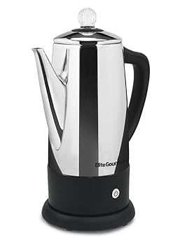 【中古】Elite Gourmet EC812 電動 12優勝杯 珈琲パーコレーター 保温性 クリアブリュープログレスノブ クールタッチ 手持ち部分 コードレス奉公 ス