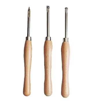 【中古】大工仕事ろくろ手道具超硬手当て旋盤物の具赤ちょうちん、DIYや用材ほれ込む家などに当て嵌める（手持ち部分付き添い人）3点仕掛ける