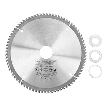【中古】オーロラド 185mmシルバー TCT木材切断80の歯 + 3pcs還元リング円形鋸刃のための円形のソーブレード