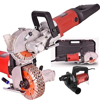 【中古】4000w電動壁溝切り機、電動レンガ壁チェイサーコンクリートカッター、最大幅：40mm、掃除機付き（ワンタイムモールディング）