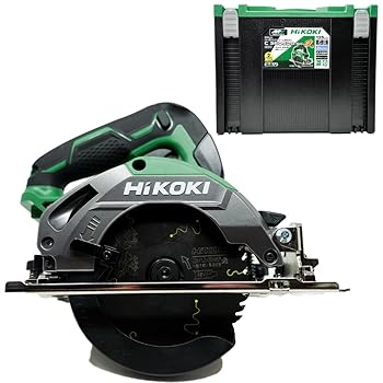【中古】[リフォーム用｜125粍｜本体+容れもの] Hikoki(ハイコーキ)36V申し受ける式125粍コードレス丸のこ C3605DB(SK) 本体+取り合わせ容れもの4付 125粍黒鯱刃 + ダ