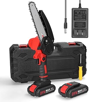 【中古】Chusui 21V 6 インチポータブル電動剪定のこぎり小さな木材分割チェーンソーブラシモーター片手木工ツール庭の果樹園