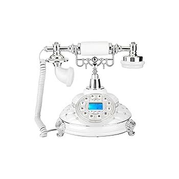 【中古】V BESTLIFE アンティーク電話機 シルバーメッキ ジェムストーン コード付き ヴィンテージ 固定電話 FSKとDTMF 発信者ID付き ホテルのオフィスの｜AJIMURA-SHOP