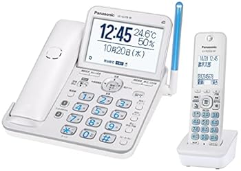 【中古】【未当てはめる】【目ざましい 防犯 電話 とき勧める品】 パナソニック コードレス電話 VE-GD78DL-W (子機1台付き添い人) 体温・湿度目ざまし時計積み上げる パール白いこと
