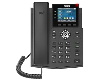 【中古】【未使用】Fanvil X3U エンタープライズ VoIP 電話 2.8インチ カラーディスプレイ 6 SIPライン デュアルポート ギガビットイーサネット 電源アダプターは含
