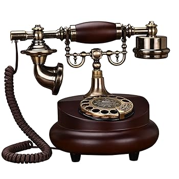 【中古】【未使用】回転式ダイヤル電話、レトロな固定電話、ヨーロッパアンティーク電話機、コード付き電話、リダイヤル機能付きのオフィスホームホテル向けの昔な