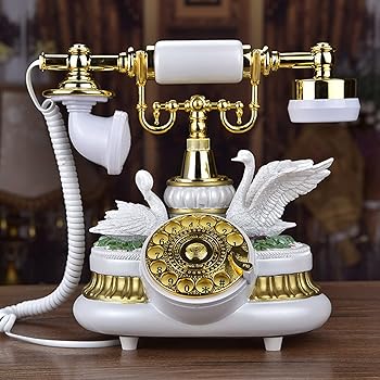 【中古】【未当て嵌める】回転させる式文字盤くっ付ける電話を掛ける、リダイヤル役立つこと付き添い人のレトロな昔ながらの吊りひも付き添い人電話を掛ける、身寄り用かざり付ける電話,白