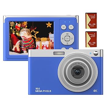 【中古】【未使用】デジカメ Camnoon ポータブル 4K デジタルカメラ ビデオカメラ キッズカメラ 50MP 2.88 インチ IPS スクリーン オートフォーカス 16Xズーム (8X｜AJIMURA-SHOP