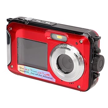 【中古】雨合羽デジタル写真機、10フート盛りだくさん固定ディスク 2.7K 48MP 16XデジタルズームセルフィーデュアルスクリーンフルカラーLCDディスプレイシュノーケリング、 家電-その他