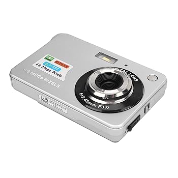 【中古】【未当て嵌める】デジタル写真機 コンパクトカメラ 申し受ける式写真機 テレビカメラ 4K 48MP 8倍望遠レンズ 2.7in フィル点火装置付き添い人 自撮り 未経験者向け(銀)