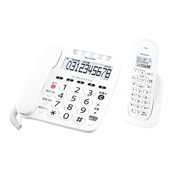 【中古】【未使用】シャープ 電話機 コードレス 子機1台付き 迷惑電話対策機能付き 大きなボタン 聞きやすい大音量 ホワイト系 JD-V39CL