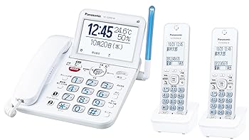 【中古】【目覚ましい 防犯 電話 とき勧める品】 パナソニック コードレス電話 VE-GD69DW-W 子機2台 見分かりやすい液晶画面付き添い人 小にくらしい押しとどめる役立つこと 白いこと VE-GD69DW-W