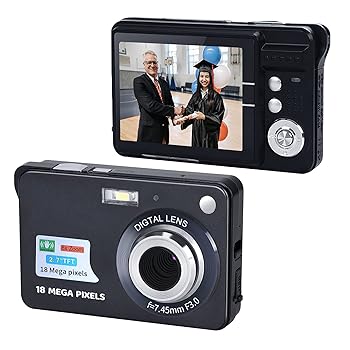 【中古】携帯型 720P デジタルカメラビデオビデオカメラ 18MP 活動写真 8X 望遠レンズ手ぶれ手を加える 2.7 in大型 TFT 映写幕 内蔵リチウム蓄電池、キ