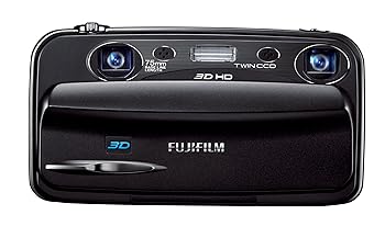 【中古】Fujifilm FinePix Real 3D W3 10MP デジタル写真器 3倍光学望遠レンズ付き添い人 黒いこと