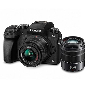 【中古】PANASONIC Lumix G7 4K デジタルミラーレスカメラバンドル Lumix G Vario 14-42mm 45-150mm レンズ付き 16MP 3インチタッチLCD、DMC-G7WK (米国|AJIMURA-SHOP