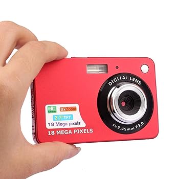 【中古】【未当て嵌める】Winait デジタル18mp パウダーコンパクトテレビカメラ 2.7in Tft見せびらかす付き添い人 身寄り用写真機 赤いこと