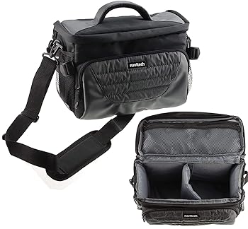【中古】Navitech グレーショルダーカメラバッグ PANASONIC Lumix FZ300デジタル写真機相応う