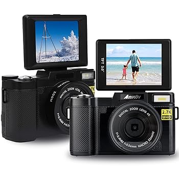 【中古】3インチLCDスクリーンデジタルカメラ180度回転2.7K48MPカメラ（自動フラッシュ付き）
