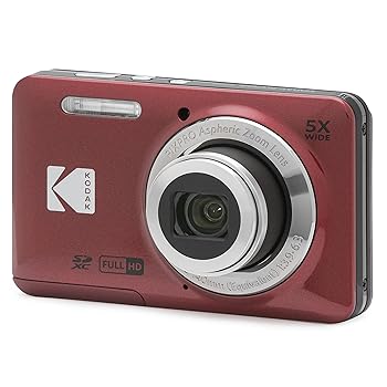 【中古】【未使用】KODAK (コダック) PIXPRO 使いやすい ズーム FZ55-RD 16MP デジタルカメラ 光学5倍ズーム 広角 28mm 2.7インチ液晶画面 (レッド)｜AJIMURA-SHOP