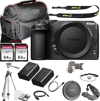 【中古】【未使用】Nikon Z30 ミラーレスカメラ + 128GBメモリ + ケース + 三脚 + その他 (24ピースセット)