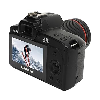 【中古】【未使用】デジタルカメラ、前後デュアルカム付き4K 64MP Vlogカメラ、フィルライト、3インチIPSカラーディスプレイ、16倍ズーム、120°広角、ナイトビジョ
