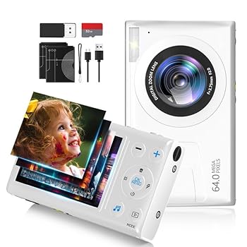 【中古】Monitech 64MP 子供用デジタルカメラ、写真撮影用18倍ズームカメラ、YouTube用4K Vlogカメラ、オートフォーカス付き幼児用カメラ、ティーンボー