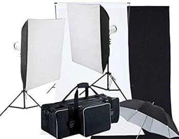 【中古】『ヘアサロン撮影キット』モノブロックストロボ2灯照明機材セット背景付き h_02hiar-TB-250｜AJIMURA-SHOP