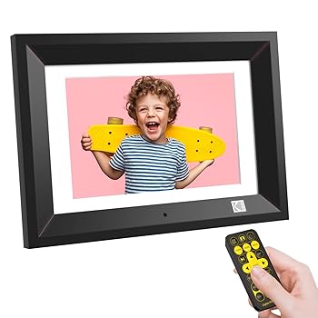 【中古】【未使用】KODAK 10.1インチ 木製デジタル写真フレーム リモコン付き IPSスクリーン HDディスプレイ 自動回転 壁掛け可能 プログラム可能な自動オン/オフ