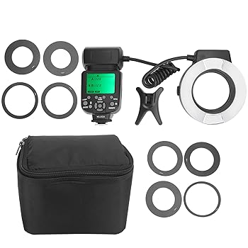 【中古】【未使用】TTLマクロリングフラッシュ、1 / 200s-1 / 20000s100-1500フラッシュTTL /手動フラッシュ/ストロボモードマルチカメラフラッシュライトオートフ
