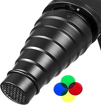 【中古】TUYUNG 軽銀アロイ円錐スタジオスヌートキット ハニカムグリッドと5個の色つやろ波器付き添い人 GODOX Bowens マウントストロボムーンライト フラ
