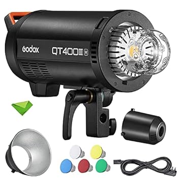 【中古】【未当て嵌める】GODOX QT400III 400Ws スタジオストロボフラッシュライト GN65 1/8000s 0.01~0.9s 再利用ひと休み 内蔵 2.4G 無線電話取り合わせ Bowens Mount