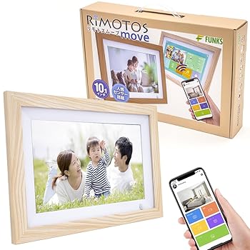 【中古】【未使用】FUNKS デジタルフォトフレーム リモトス ムーブ 人感センサー 縦 壁掛け wifi 10.1インチ 10インチ IPS (ホワイト)｜AJIMURA-SHOP