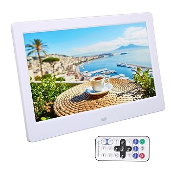 【中古】10.1インチデジタルフォトフレーム、TFT HD IPSディスプレイ電子フォトアルバム、リモコン付き、自動スライドショー/カレンダー/時計をサポート|AJIMURA-SHOP