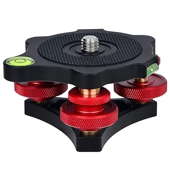 【中古】【未使用】koolehaoda 三脚ヘッド レベリングベースカメラレベラー 3軸トライホイールヘッド 3/8\